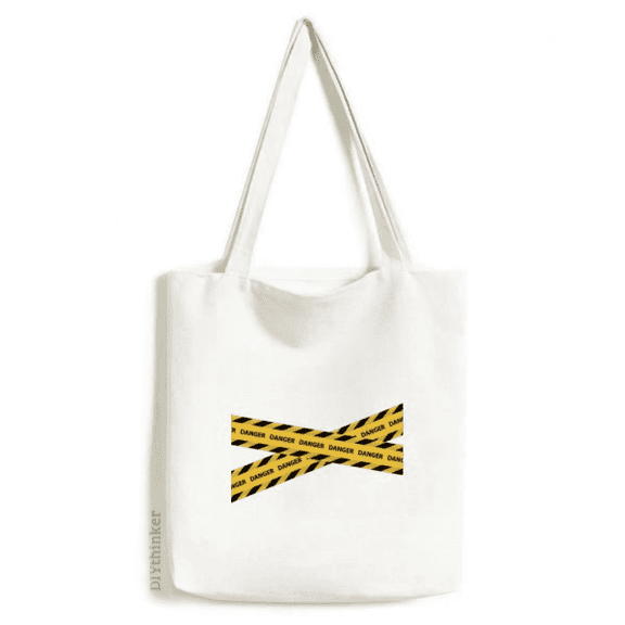 Logo Danger Warning Art Deco Fashion Tote Canvas Bag Shopping Satchel Casual Handbag