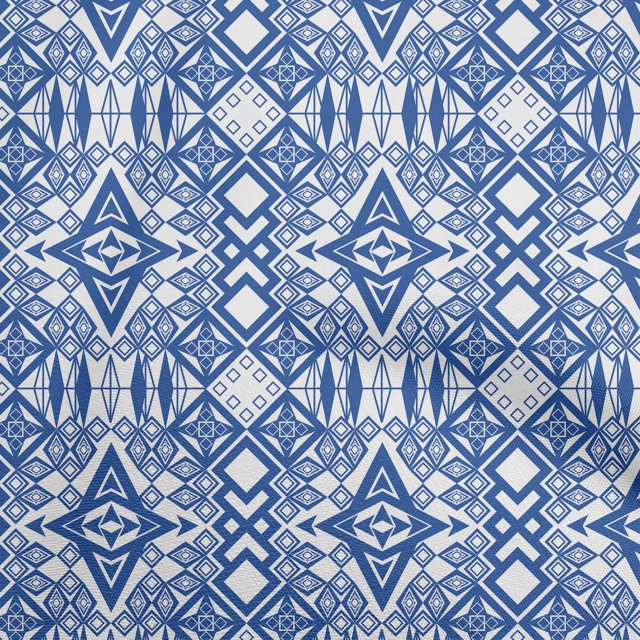 oneOone Rayon Medium Blue Fabric Ikat Craft Projects Decor Fabric Printed By The Yard 56 Inch Wide