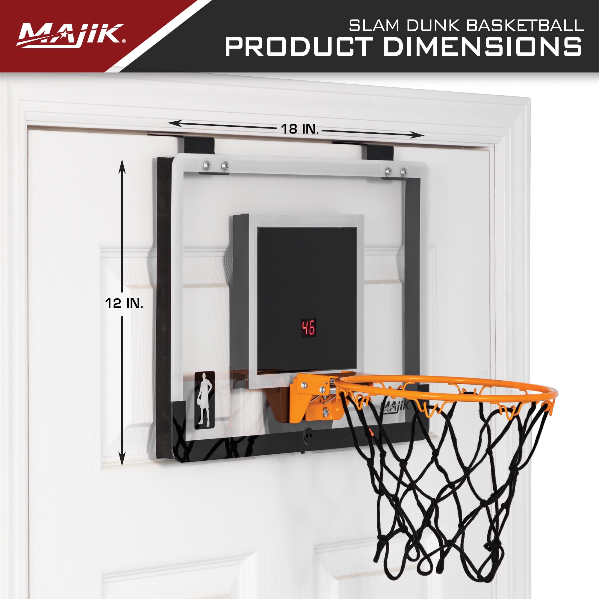 Details about   Majik Over the Door Double Shot Basketball Indoor Bedroom Hoop Shots Game 