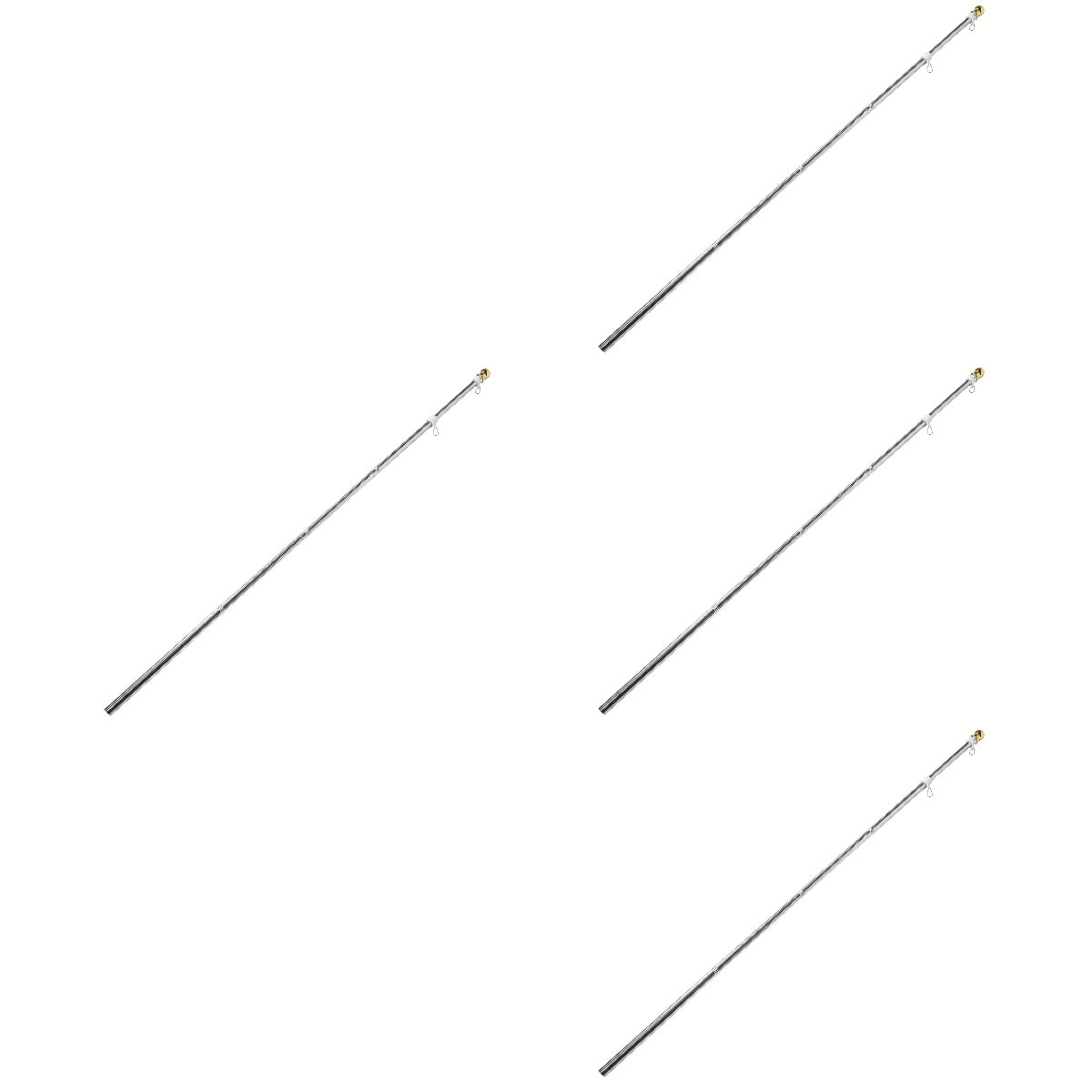 WORGEOUS 4 Sets  of Outdoor Flag Pole Anti-winding Free Rotation Flagpole Metal Flagpole