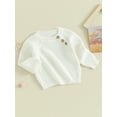thumbnail image 3 of Bslissey Toddler Baby Boys Girls Woolen Sweater 3M 6M 9M 12M 18M 24M 3T Solid Color Crew Neck Knit Pullovers Casual Long Sleeve Knitwear Jumper Infant Warm Daily Tops, 3 of 9