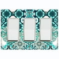 thumbnail image 1 of Metal Light Switch Plate Cover Elegant Teal Green Tile Pattern TIL017, 1 of 13