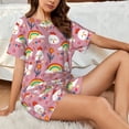 thumbnail image 4 of Susaid Cartoon Chicken Print Women's Pajama Set, Button-Up Sleepwear with Elastic Waist Shorts, Perfect for Lounging, Yoga, Beach, and Casual Wear-3X-Large, 4 of 7