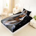 thumbnail image 4 of Castle Fairy Glam Black Woman Twin Sheets 3pcs,Glitter Stars Print Bedding,Silver,1 Fitted Sheet, 1 Flat Sheet and 1 Pillowcase, 4 of 6
