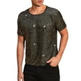 thumbnail image 4 of INSPIRE CHIC Sparkling T-Shirt for Men's Round Neck Short Sleeve Party Clubwear Glitter Top M Golden, 4 of 6