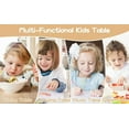 thumbnail image 7 of Kids Table and Chair Set - Height Adjustable Toddler Table and Chair Set with 6 Seats Non-Slip Legs,Children Multi-Activity Table for Ages 2-8 Graffiti Desktop,Family Learning Daily Use Grey, 7 of 7
