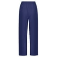 thumbnail image 4 of WILLBEST Pantalones Casuales de Cintura Alta para Mujer, Cómodos, Holgados, elegantes, para Uso Diario, Primavera y Verano, con Lazo En La Cintura, de Colores Lisos. Extra Grande, 4 of 7