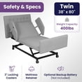 thumbnail image 6 of ProHeal Full Electric Hospital Bed, Home Style, Memory Foam Mattress, Fully Adjustable | Full Medical Bed Package For Home Use - Twin Size, 6 of 8
