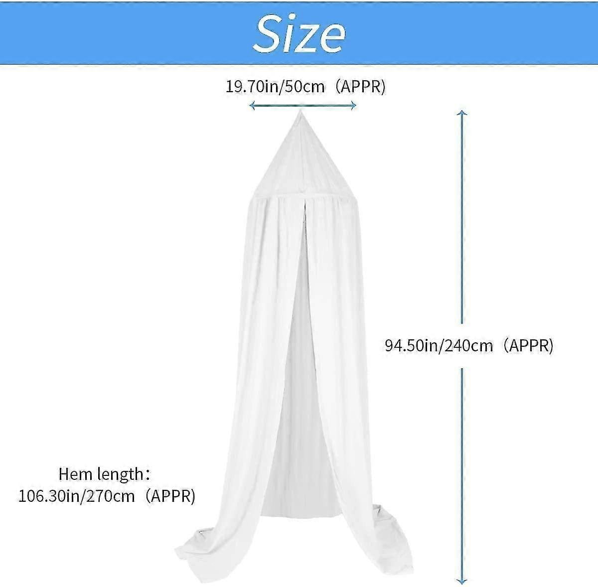 Baby Canopy Chiffon Baby Canopy Crib Play Tent Nursery Canopy Height: 240cm Hem Length: 260cm-XinHan