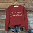 thumbnail image 2 of Baberdicy Sweatshirt for Women Just a Girl Who Loves Christmas Sweatshirt Xmas Sweater for Women Crewneck Pullover Tops Funny Christmas Shirt Gifts Pullover Sweaters for Women Red, 2 of 4