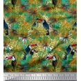 thumbnail image 1 of Soimoi Polyester Crepe Fabric Leaves & Toucan Bird Print Fabric by The Yard 52 Inch Wide, 1 of 1