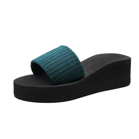 

Tangnade Casual Shoes Women Summer Bohemian Open Toe Fashion Non-Slip Wedge Slippers Sequin Beach Shoe