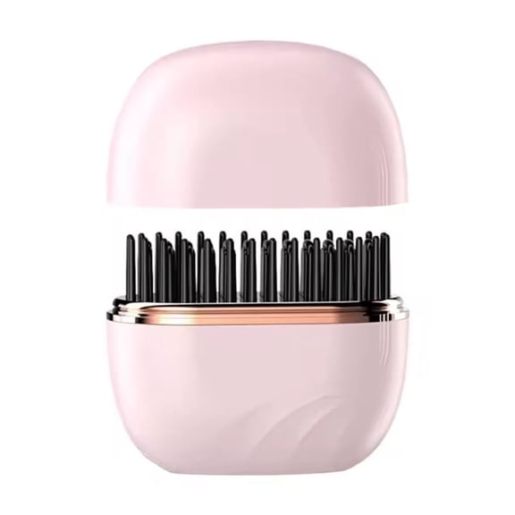 Lastkisy Wireless Hair Comb USB Rechargeable Hair Straightener Comb Pink