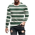 thumbnail image 2 of Mens Big & Tall T Shirts S-4X Plus Size Long Sleeve Crewneck Tshirts Shirt Casual Pullover Stripe Printed Slim Basic Going-Out Loungewear Tees Tops, 2 of 5