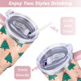 thumbnail image 5 of Orange and Green Bow-tie Pine Tree 40 Oz Tumbler with Handle Lid and Straw Stainless Steel Double Walled Vacuum Insulated Cup Merry Christmas Gifts Tumbler for Women Men Friends Outdoor Indoor, 5 of 6