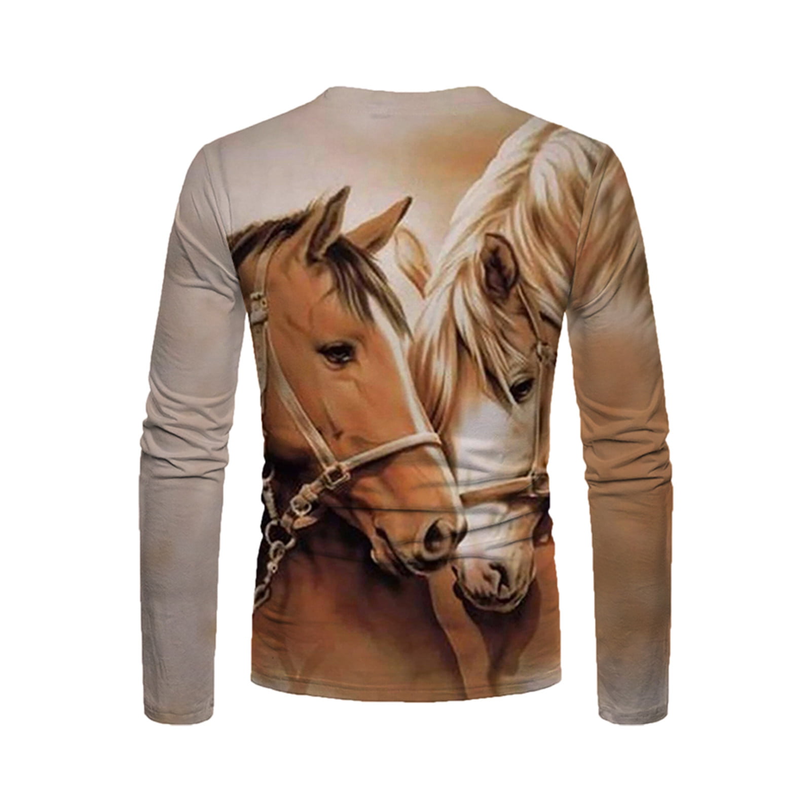 Ayolanni Men's Unisex Daily T Shirt 3d Print Graphic Prints Horse Print  Short Sleeve Tops Casual Blouse 