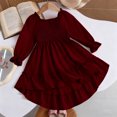 thumbnail image 6 of OJSFQUFP Girls' Spring Summer and Fall Dress: Square Neck Flared Sleeves Ruffled Hem Dress, 6 of 6