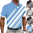 thumbnail image 6 of Golf Shirts for Men Polo-Collared Tops Short Sleeve Geometric Print Business Casual Blouse Fathers Day Gifts (XL, Light Blue 04), 6 of 6