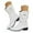 White, variant on UngA Women's Mid Calf Boots Fashion Casual Knee-High Flat Heel Winter Boot for Women Brown,Size 9.5