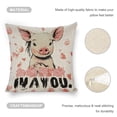 thumbnail image 4 of pig girl silk linen toss pillowcase decoration pillowcase gifting preferred 18x18 inch cushion cover sofa pillowcase sofa bedroom living room car, 4 of 8