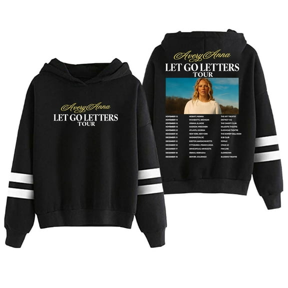 Avery Anna Let Go Letters Tour Hoodie Pocketless Parallel Bars Sleeve Streetwear Men Women Hooded Sweatshirt