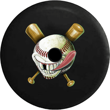 2018 2019 Wrangler JL Backup Camera Baseball Softball Ball Bat Funny Face Spare Tire Cover for Jeep RV 32