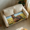 thumbnail image 2 of ZUXONGSY Sunflower Couch Cushion Cover Horse Outdoor Patio Couch Cushion Protector Cover Elastic Separate Sofa Slipcover Contemporary Furniture Protector for Home Restaurant Hotel Size M, 2 of 5