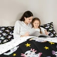 thumbnail image 5 of Manfei Cute Grey Axolotl Bedding Comforter Set for Teen, Dreamy Stars Print Twin Comforter Sets, Kawaii Cartoon Animal Reversible Bedding Set, Breathable Home Decor, 2pcs, 5 of 8