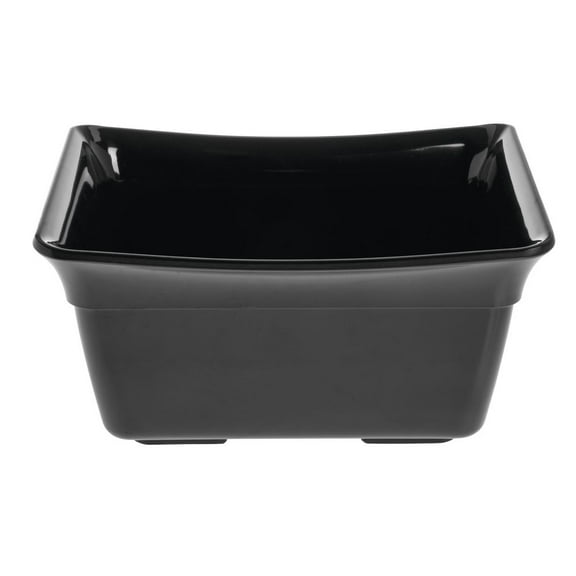 HUBERT® Curveware Pan Food Bar Pan 1/2 Size Black Melamine - 9 7/8" L x 12" W x 6" D