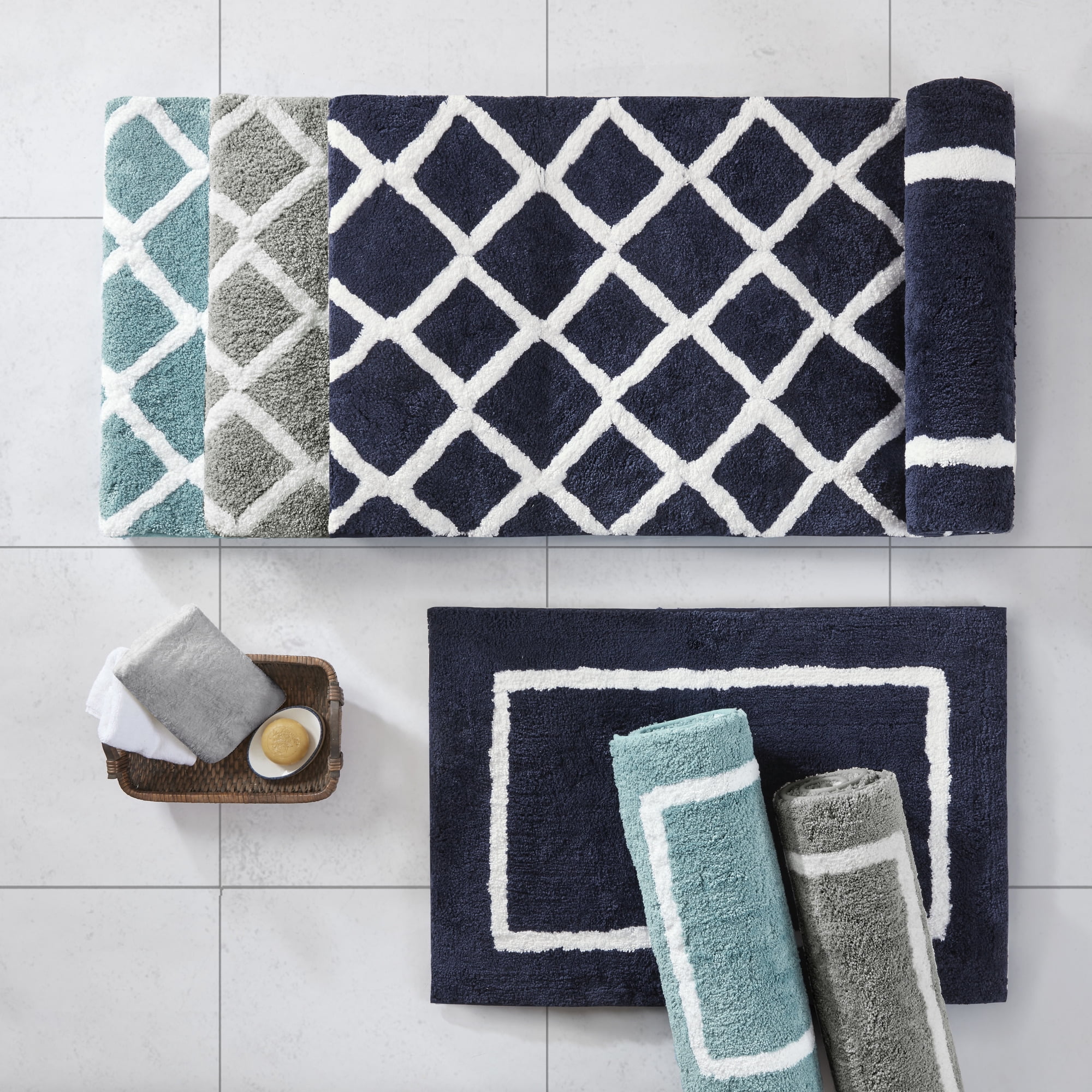 Home Essence Arlo Reversible High Pile Tufted Microfiber Bath Rug