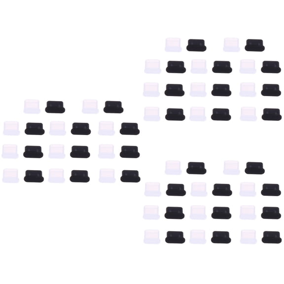 Masteelf 30 Pairs USB Type C Female and Male Protective Cover Stopper Protector Plugs (Black)