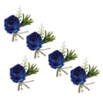 thumbnail image 3 of Boutonniere de boda, 5 piezas de ramillete de boda, rosa artificial para novio, muy recomendado, 3 of 8