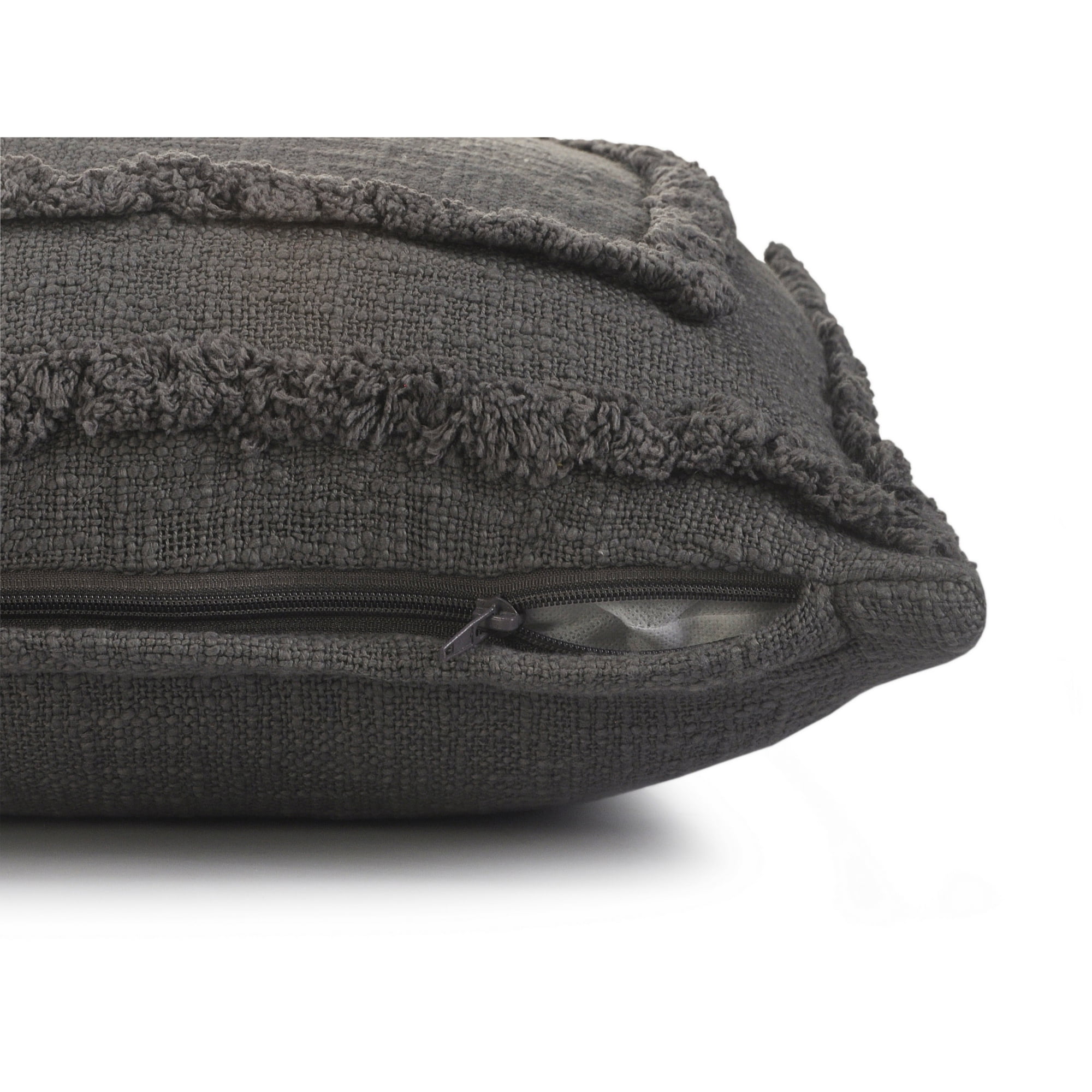 Laddha Home Designs Solid Square Throw Pillow - 20" - Gray - Set of 2