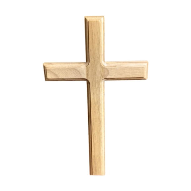 Cruz de madera para colgar en la pared, adorno cristiano decorativo, estatua religiosa espiritual 30 centímetros