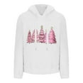thumbnail image 4 of Womens Fuzzy Sherpa Hoodie with Pocket Christmas Printed Holiday Sweater Hooded Fleece Sweatshirt Pullover Tops (XL, White 03), 4 of 4