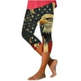 thumbnail image 2 of Simua Pantalons Capri pour Femmes Doux Décontractés Slim Jour de l'Indépendance, 2 of 5