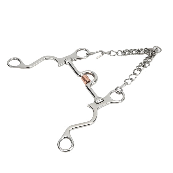 Horse Bits Snaffle, Stainless Steel Horse Chewing Mouth Roller Oval Link Copper Mouth Loose Snaffle For Horse Riding Equestrian Performance