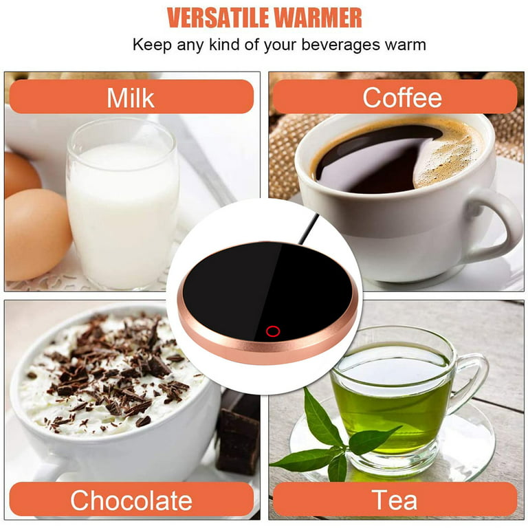 Coffee Mug Warmer for Auto Shut Off Cup Warmer for Office Electric Tea Beverage  Warmer for Milk Teapot Candle Wax with Tempered Glass Heating Plate and  Metal Body 
