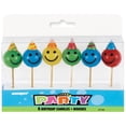 thumbnail image 1 of Unique' Industries Happy Face Multi-Color Pick Birthday Candles 6ct, 1 of 1