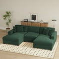 thumbnail image 3 of UIXE 118" Modular Sectional Sofa, U Shaped Cloud Couch for Living Room, 3-Seat, Hunter Green, 3 of 8