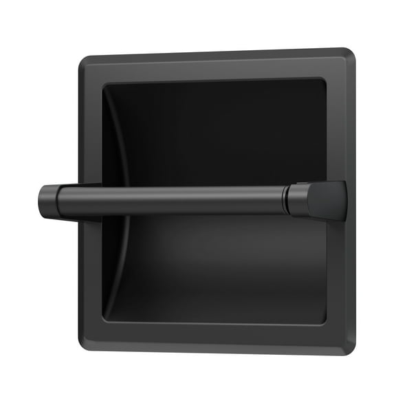 Gatco 752 Recessed Pivoting Arm Toilet Paper Holder, Matte Black