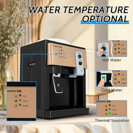 Top Loading Water Cooler Dispenser Water Coolers 5 Gallon,Hot/Cold Water Cooler Dispenser, Innovative Slim Design Energy Saving Freestanding with Child Safety Lock for Home or Offi