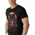 thumbnail image 3 of Men T-Shirt,Crewneck Tee Shirt Cat Noodle Short Sleeve Casual Black T Shirts, 3 of 7