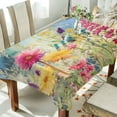 thumbnail image 4 of Coolnut Wildflowers Rectangle Tablecloth Waterproof Polyester Table Clothative Stain Resistant & Wrinkle Resistant Washable Table Cover for Dining Table/Party/Camping 60x60 Inch Decor Gift, 4 of 7