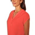thumbnail image 3 of Banana Republic Women's V-Neck Front Pleat Relaxed Fit Blouse Top (Red, XL, 620630), 3 of 7