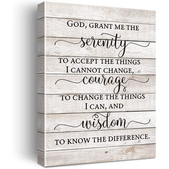 Inspirational God Grant Me The Serenity Poster for Home Office Living Room Decor Rustic Farmhouse Serenity Prayer Sign Canvas Print Christian Wall Art Decoration Gifts Frameless 8x10inch