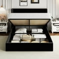 thumbnail image 2 of Allewie Queen Size Velvet Lift Up Storage Bed, Modern Wingback Headboard, Hydraulic Storage, No Box Spring Needed, Black, 2 of 12
