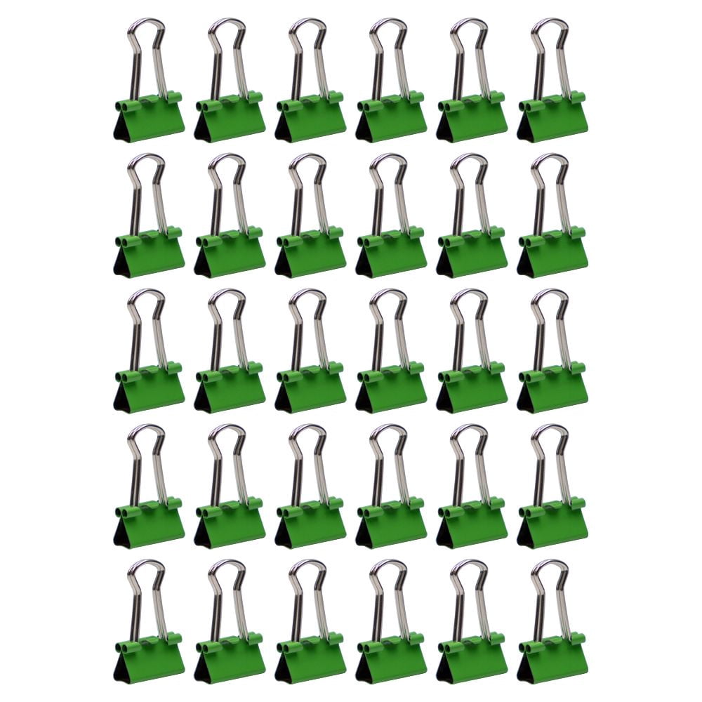 JAM Paper Colorful Binder Clips, Extra Small, 3/5 inch (15 mm), Green, 30/Pack