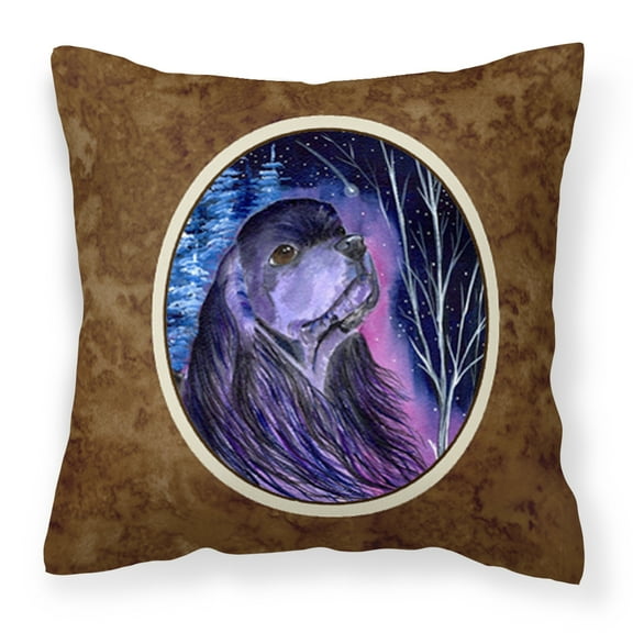 Carolines Treasures SS8385PW1414 Starry Night Cocker Spaniel Fabric Decorative Pillow, 14Hx14W, multicolor