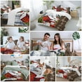 thumbnail image 5 of Christmas Barn Duvet Cover Set King Size, Cow Snowman Christmas Tree Winter 4 Piece Soft Microfiber Bedding Set with 1 Duvet Cover, 1 Flat Sheet, 2 Pillowcases, 5 of 9